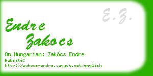 endre zakocs business card
